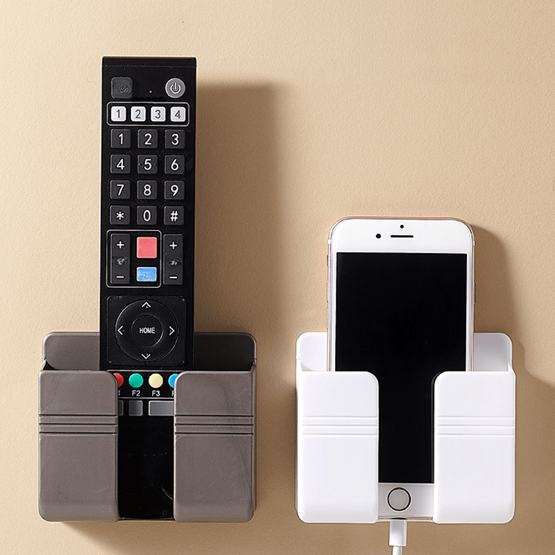 1pc Easy Install Wall-mounted Phone Holder - Space-Saving Organizer & Charging Station with Secure Grip for Remote Controls, Multifunctional Hook