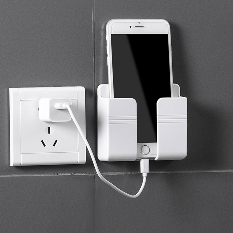 1pc Easy Install Wall-mounted Phone Holder - Space-Saving Organizer & Charging Station with Secure Grip for Remote Controls, Multifunctional Hook