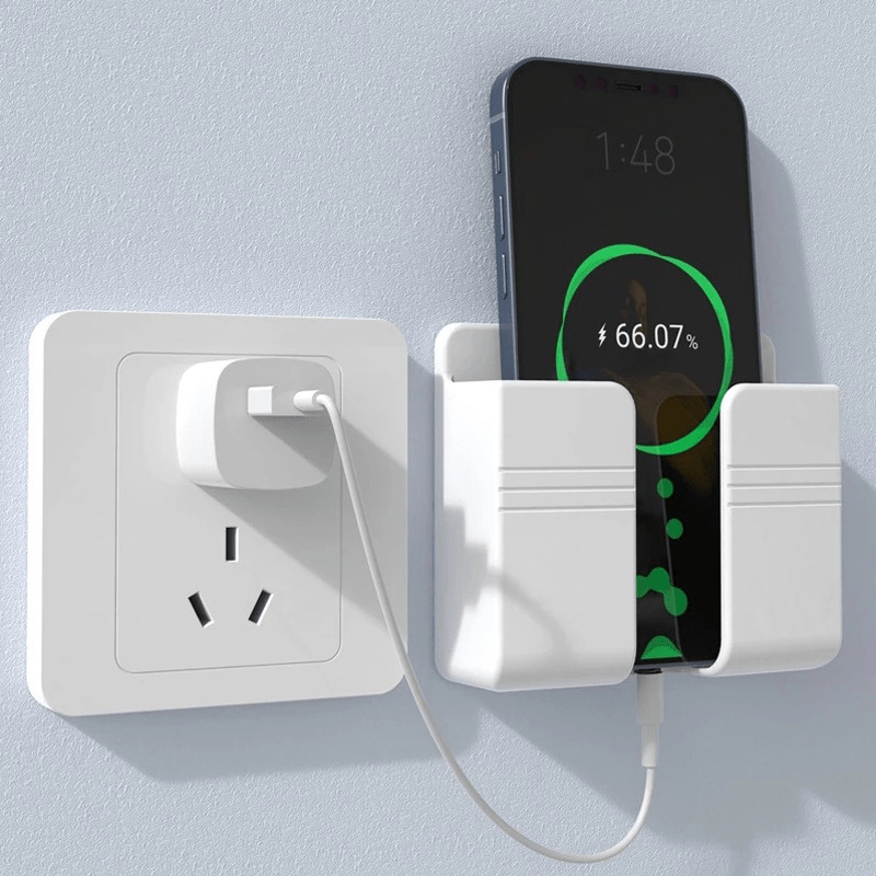 1pc Easy Install Wall-mounted Phone Holder - Space-Saving Organizer & Charging Station with Secure Grip for Remote Controls, Multifunctional Hook