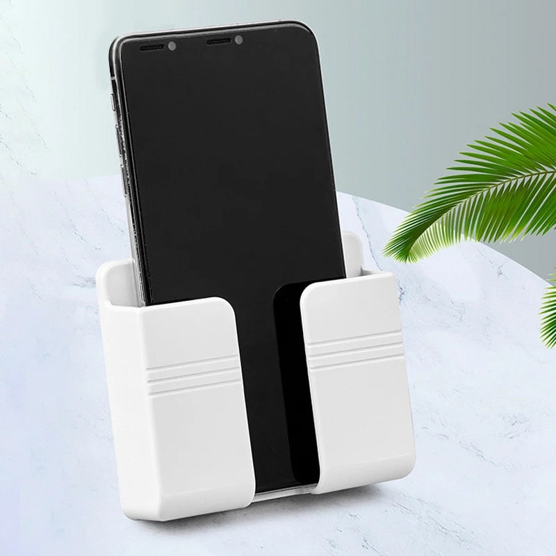1pc Easy Install Wall-mounted Phone Holder - Space-Saving Organizer & Charging Station with Secure Grip for Remote Controls, Multifunctional Hook