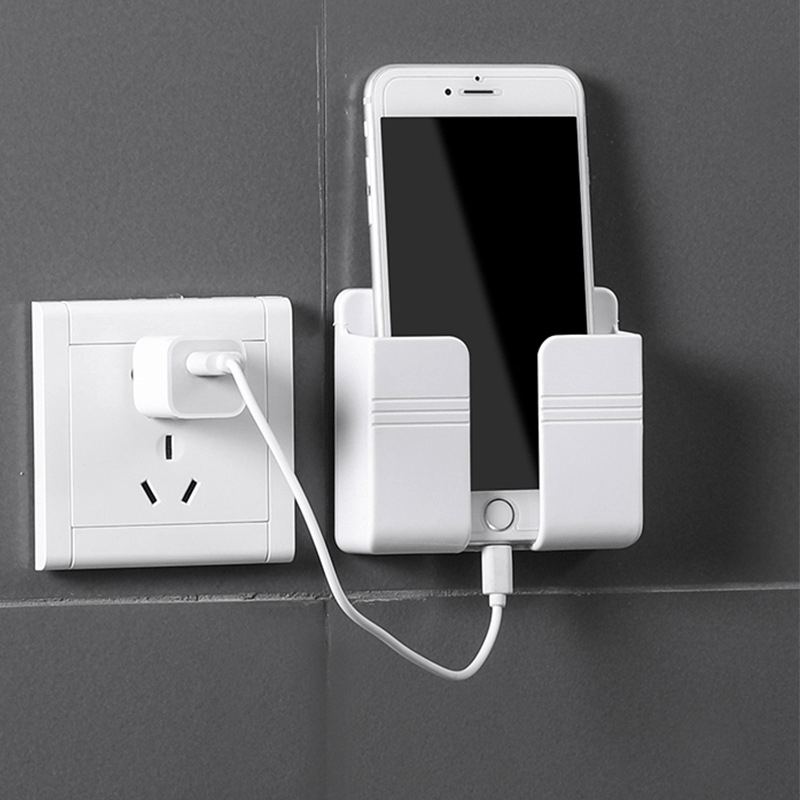 1pc Easy Install Wall-mounted Phone Holder - Space-Saving Organizer & Charging Station with Secure Grip for Remote Controls, Multifunctional Hook