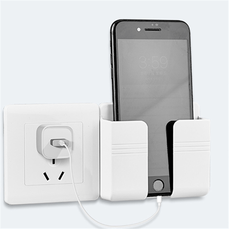 1pc Easy Install Wall-mounted Phone Holder - Space-Saving Organizer & Charging Station with Secure Grip for Remote Controls, Multifunctional Hook