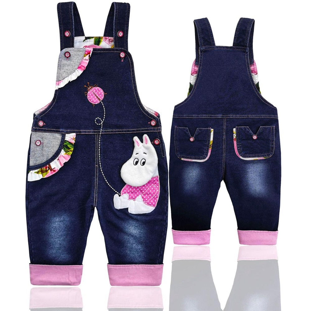 0-4T Baby Overalls Jeans Rompers Cartoon Clothes Toddler denim Pants jumpsuit Kids Clothing