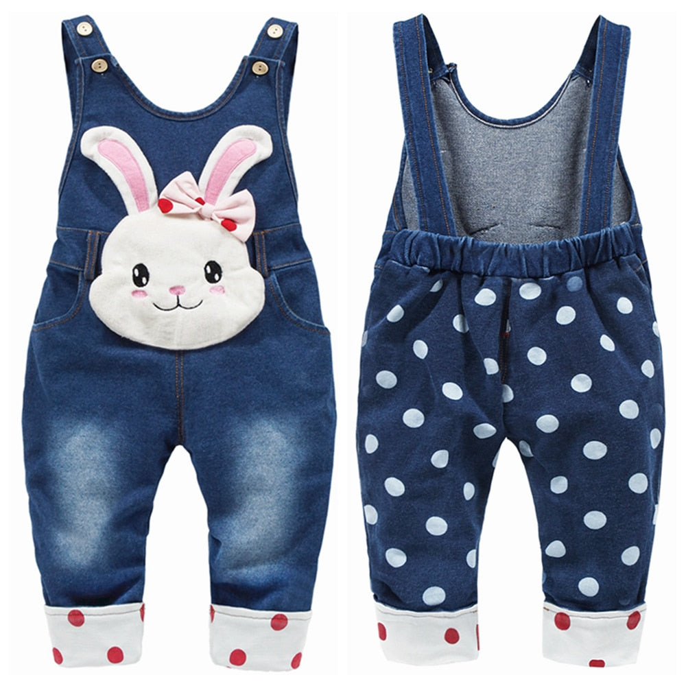 0-4T Baby Overalls Jeans Rompers Cartoon Clothes Toddler denim Pants jumpsuit Kids Clothing