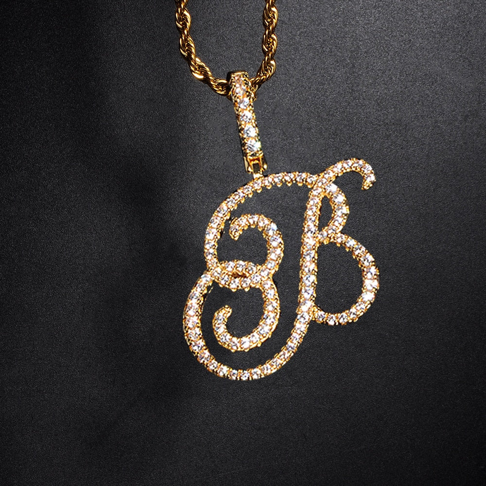 New A-Z Cursive Letters Pendant Charm