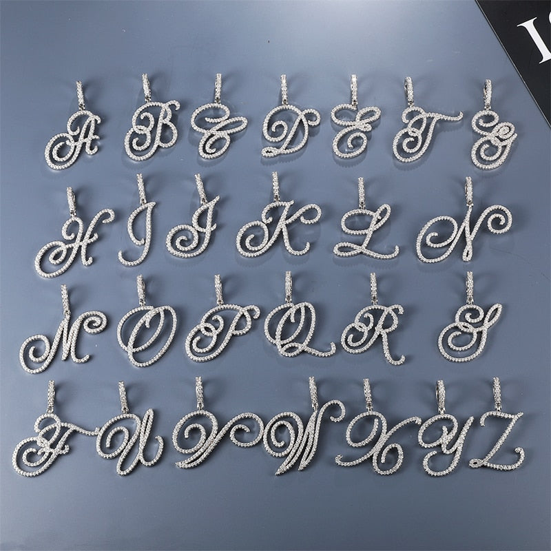 New A-Z Cursive Letters Pendant Charm