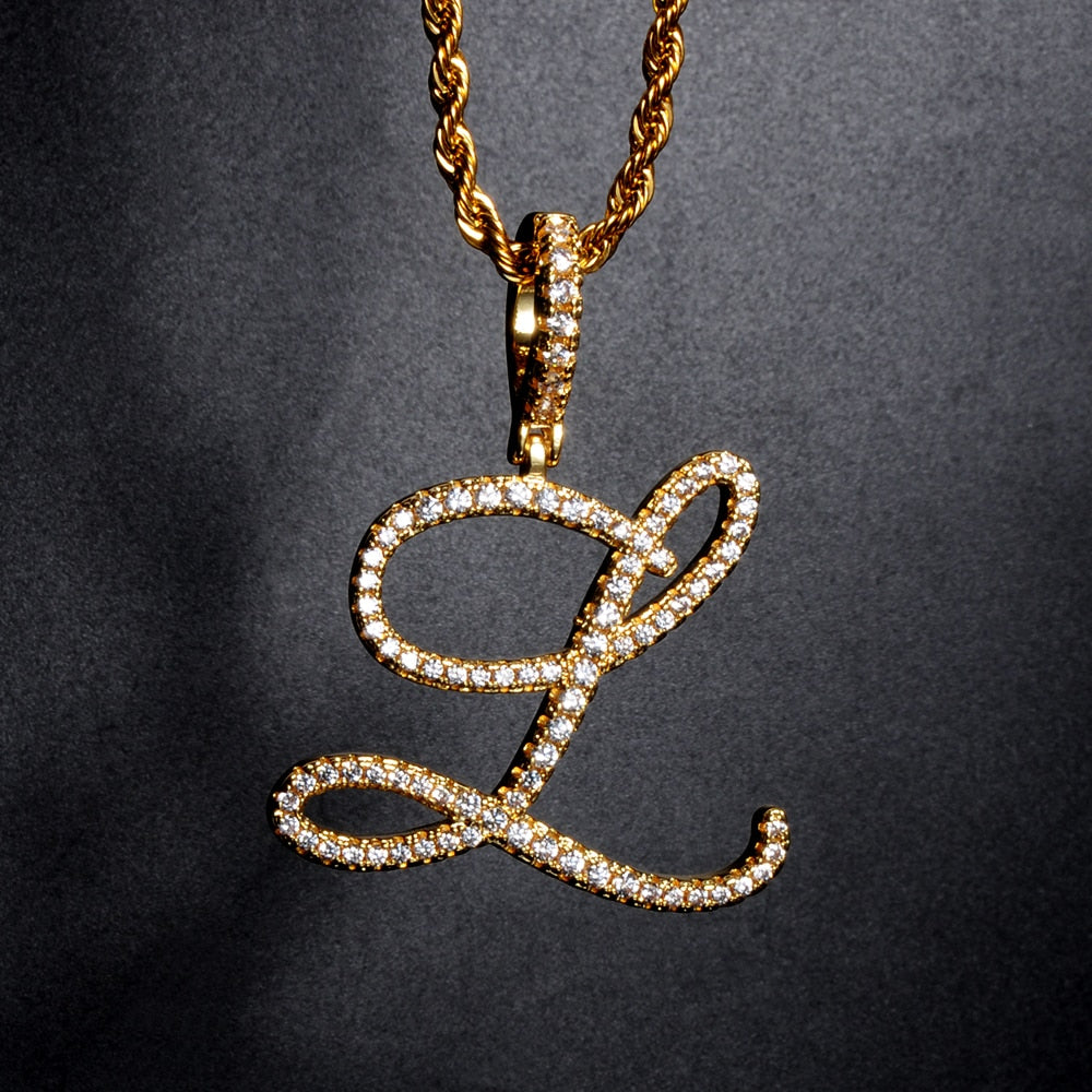 New A-Z Cursive Letters Pendant Charm
