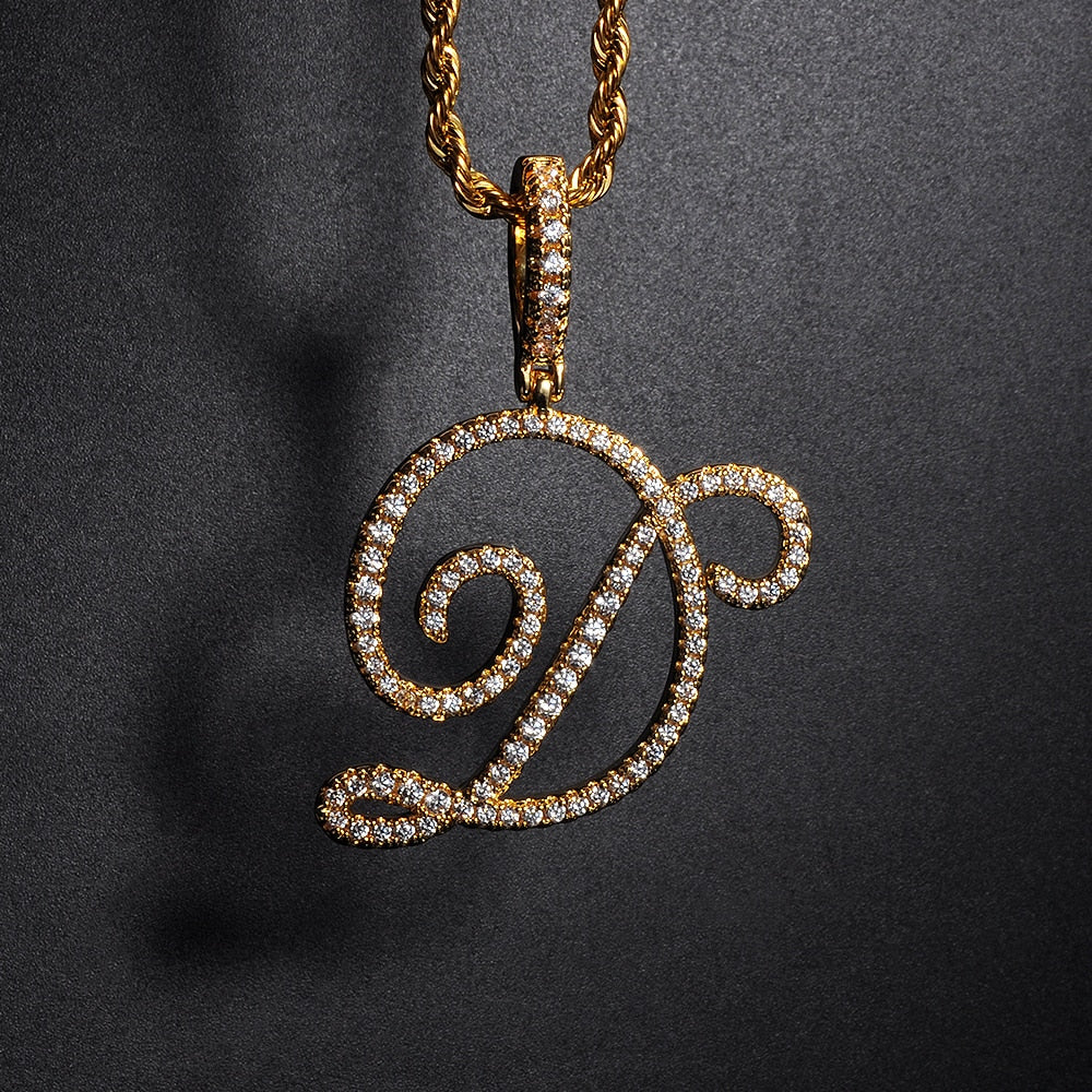 New A-Z Cursive Letters Pendant Charm