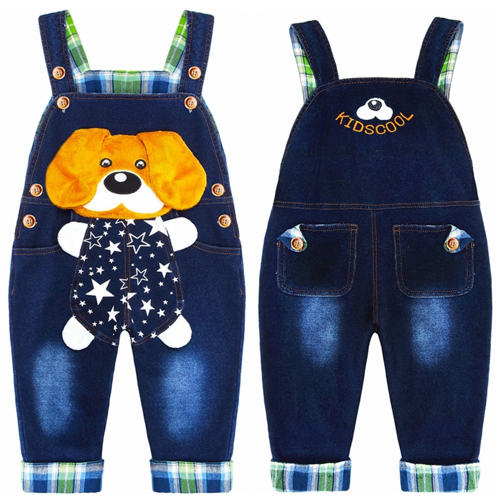 0-4T Baby Overalls Jeans Rompers Cartoon Clothes Toddler denim Pants jumpsuit Kids Clothing