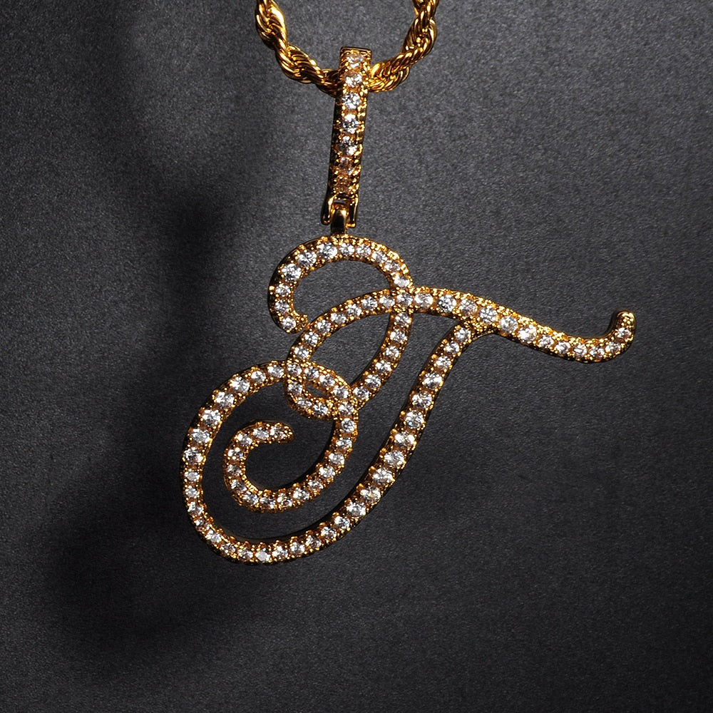 New A-Z Cursive Letters Pendant Charm