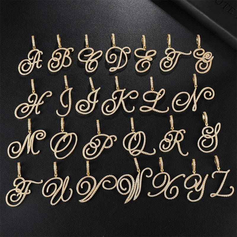 New A-Z Cursive Letters Pendant Charm