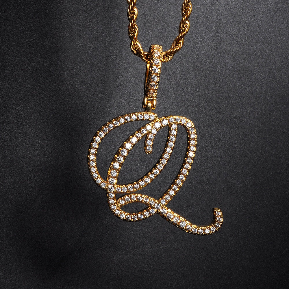 New A-Z Cursive Letters Pendant Charm