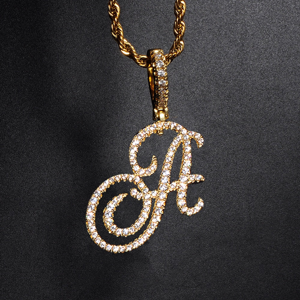New A-Z Cursive Letters Pendant Charm