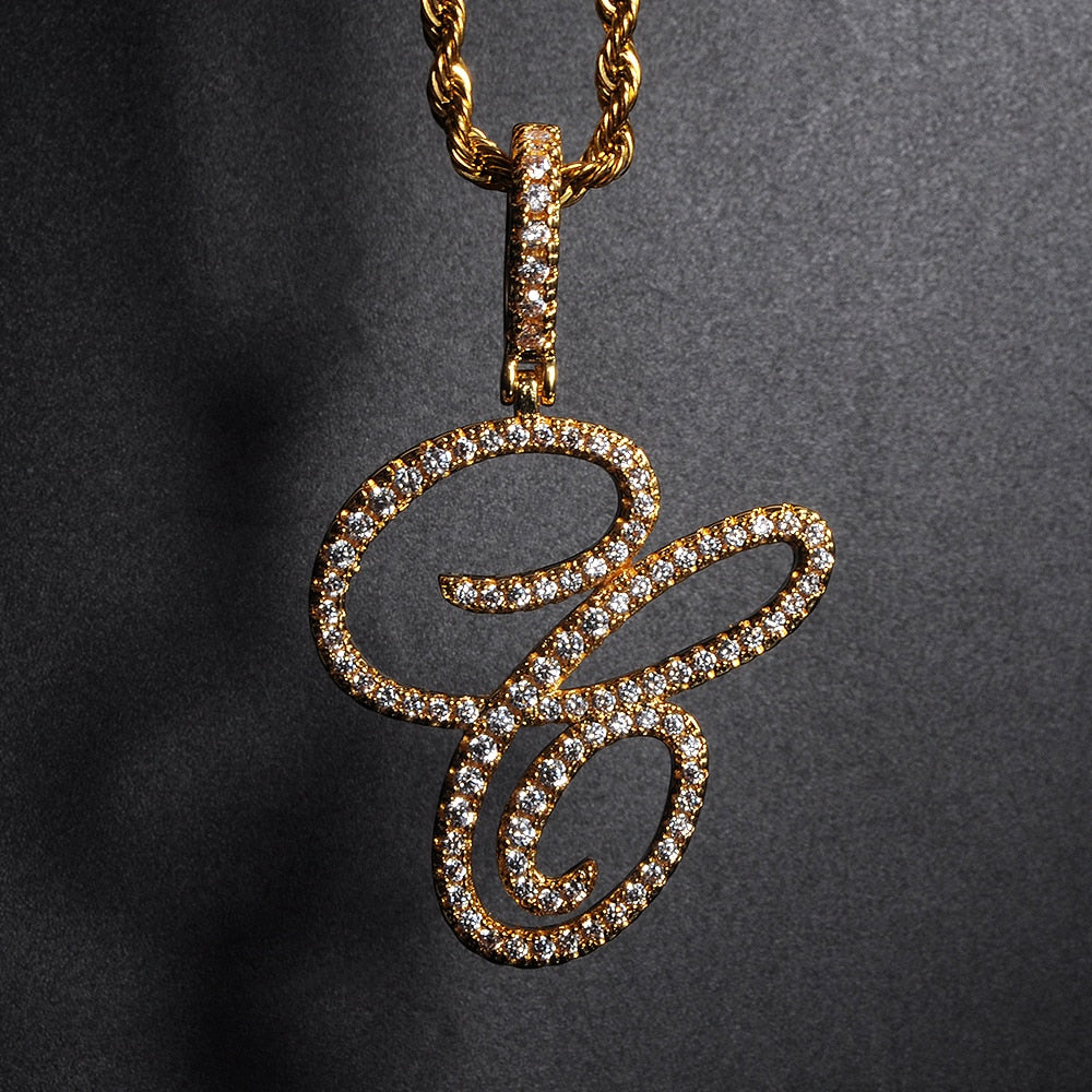 New A-Z Cursive Letters Pendant Charm