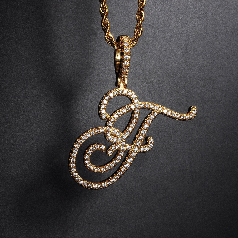 New A-Z Cursive Letters Pendant Charm