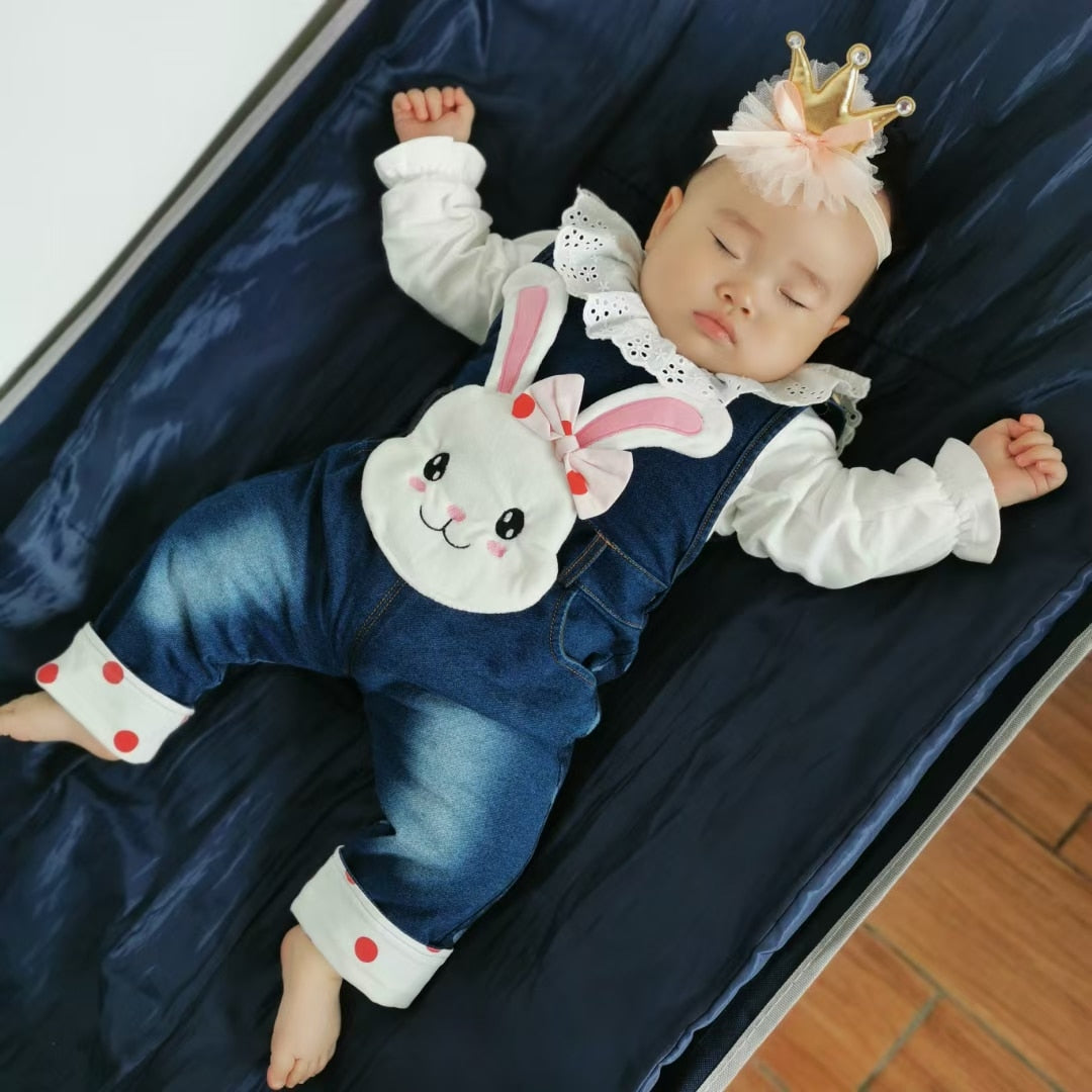 0-4T Baby Overalls Jeans Rompers Cartoon Clothes Toddler denim Pants jumpsuit Kids Clothing