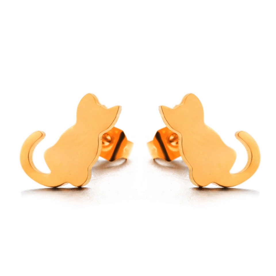 Multiple Minimalist Stud Earrings Stainless Steel Animals Cute Earrings Carnations jewelry Accessories