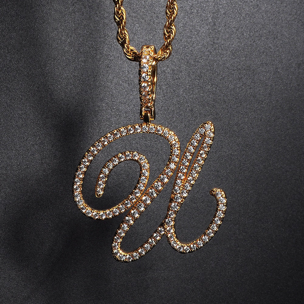 New A-Z Cursive Letters Pendant Charm