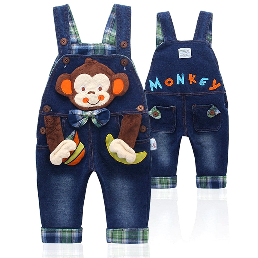 0-4T Baby Overalls Jeans Rompers Cartoon Clothes Toddler denim Pants jumpsuit Kids Clothing