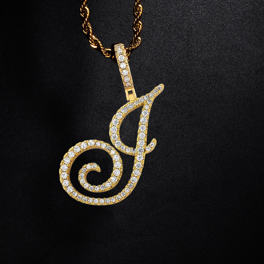 New A-Z Cursive Letters Pendant Charm