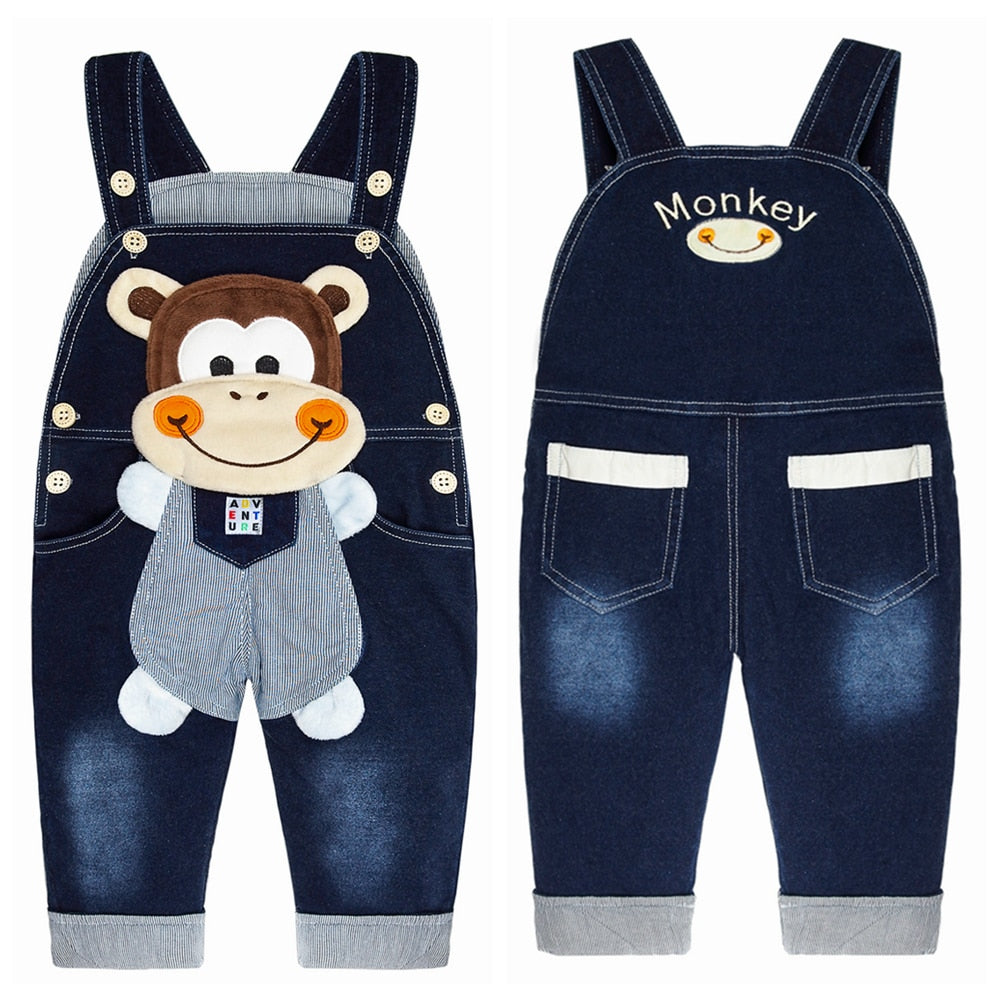 0-4T Baby Overalls Jeans Rompers Cartoon Clothes Toddler denim Pants jumpsuit Kids Clothing