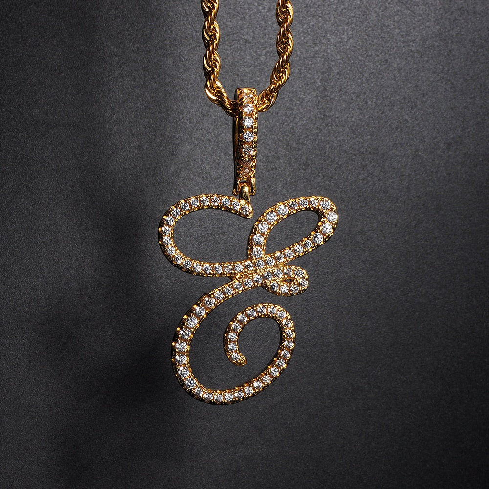 New A-Z Cursive Letters Pendant Charm