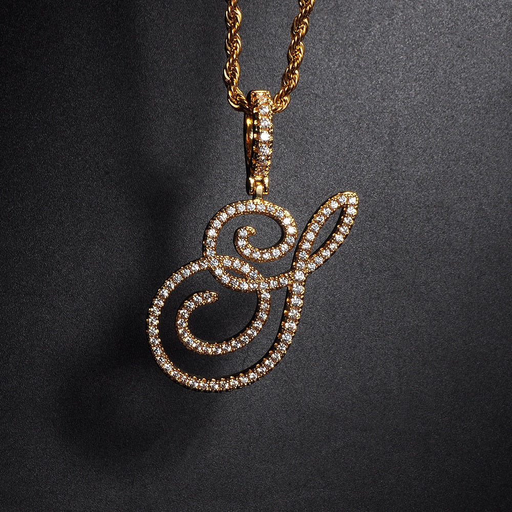 New A-Z Cursive Letters Pendant Charm