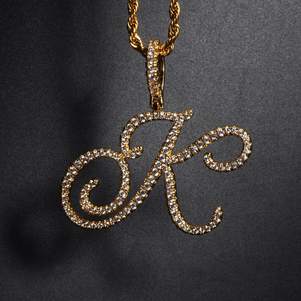 New A-Z Cursive Letters Pendant Charm