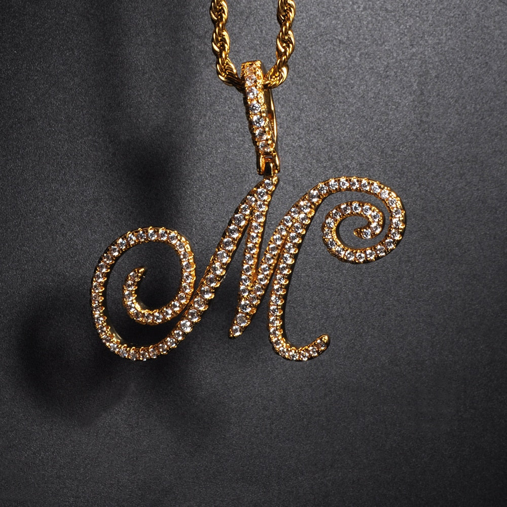 New A-Z Cursive Letters Pendant Charm