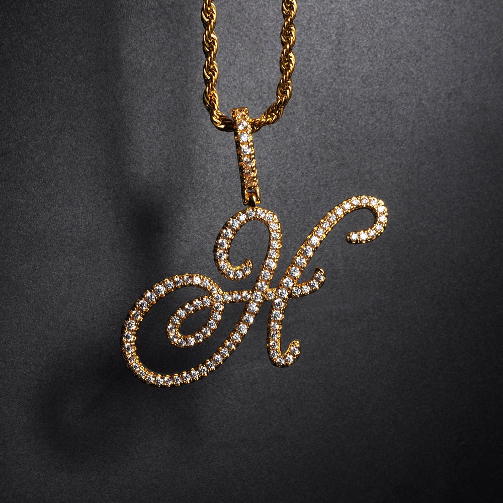 New A-Z Cursive Letters Pendant Charm