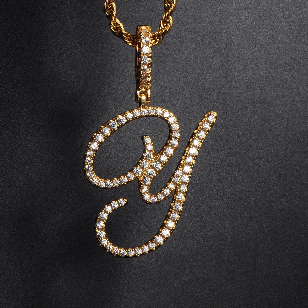 New A-Z Cursive Letters Pendant Charm