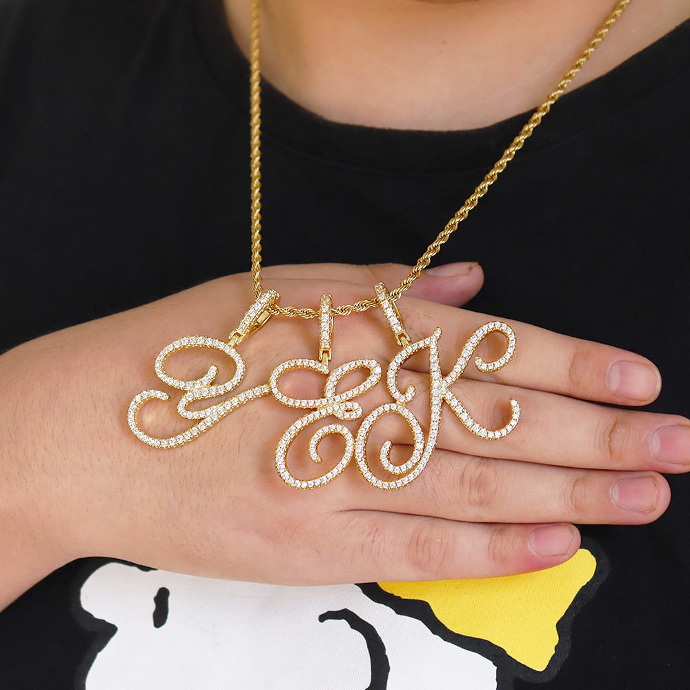 New A-Z Cursive Letters Pendant Charm