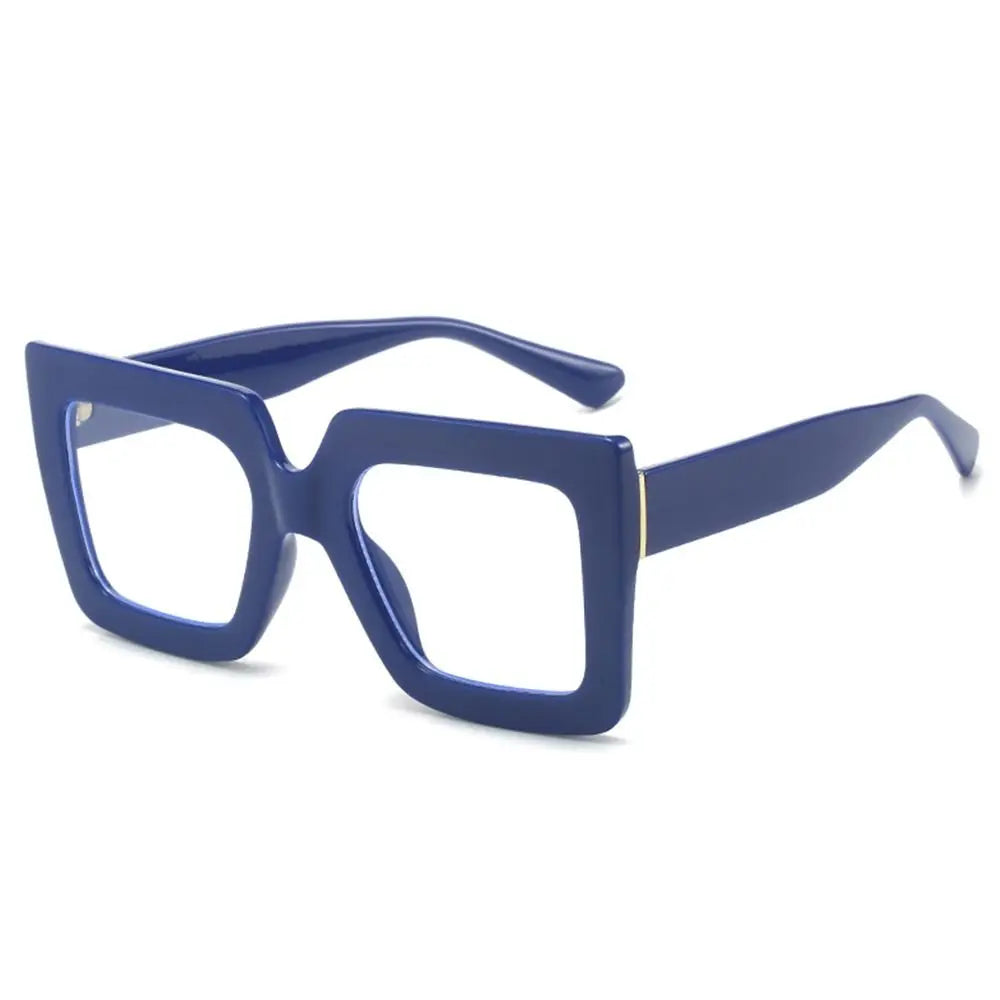 Oversized Square Glasses Frames Transparent New Fashion Black Optical Lenses Eyeglasses Luxury Big Eyewear