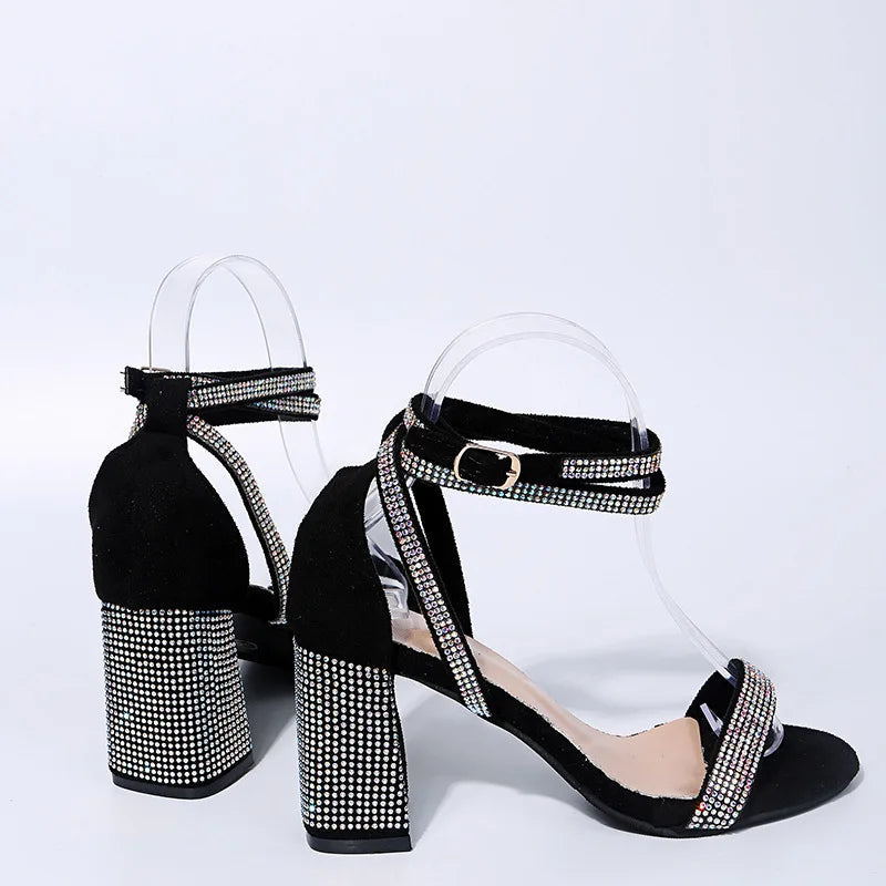 Sandals Rhinestone Sexy Transparent Heels