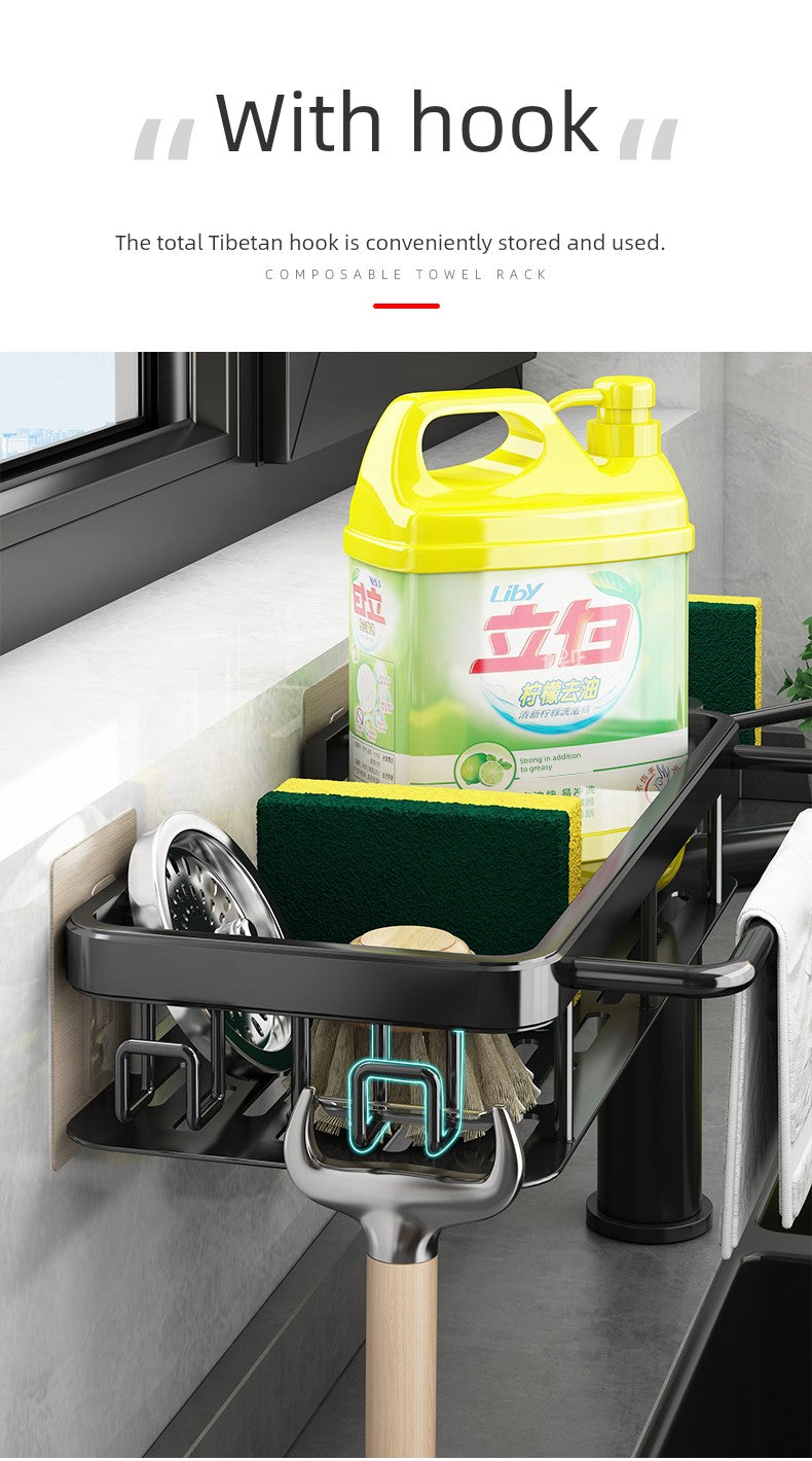 Punch-Free Storage Rack Wall-Mounted Tool for Kitchen Bathroom storage