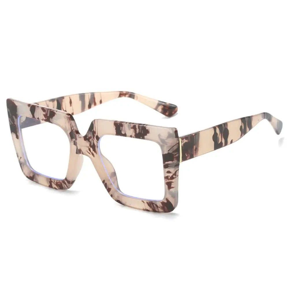 Oversized Square Glasses Frames Transparent New Fashion Black Optical Lenses Eyeglasses Luxury Big Eyewear