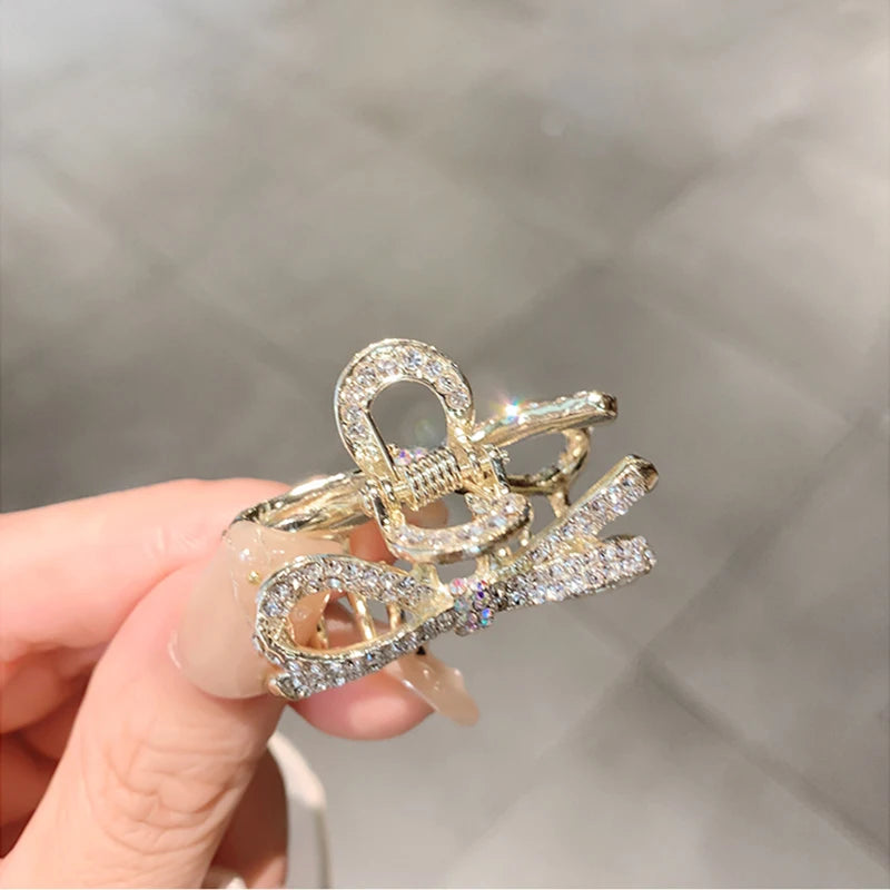 Alloy Rhinestone Grab Clip Shining Rhinestone Ponytail Clip Hairpin Headdress Jewelry Decoration