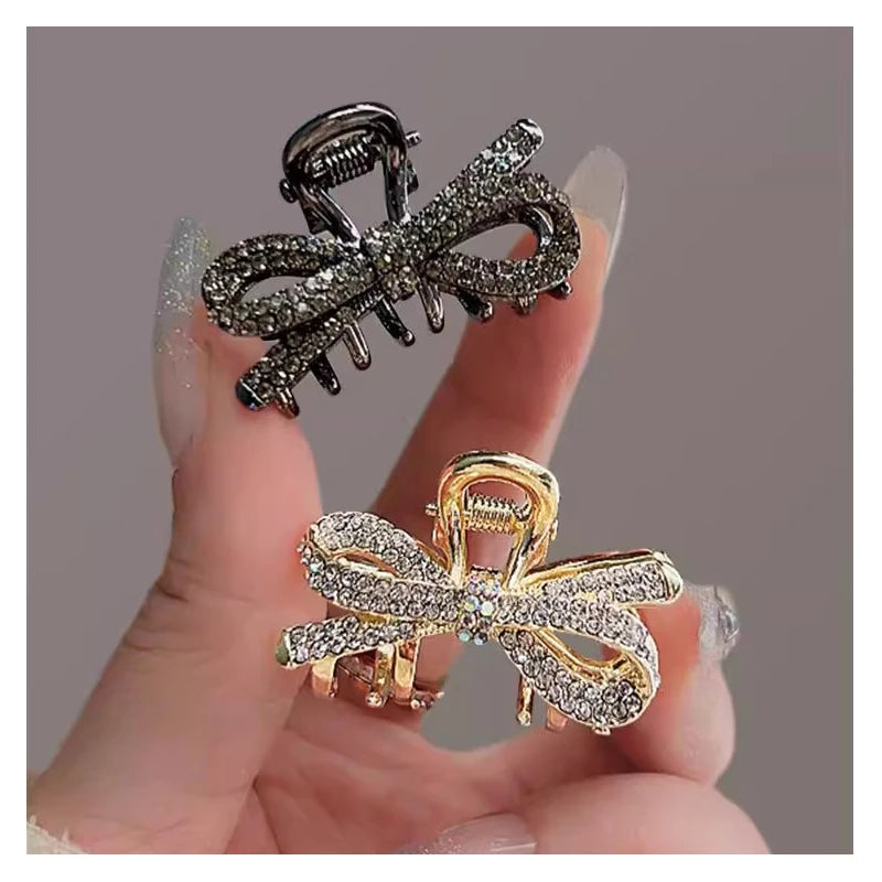 Alloy Rhinestone Grab Clip Shining Rhinestone Ponytail Clip Hairpin Headdress Jewelry Decoration