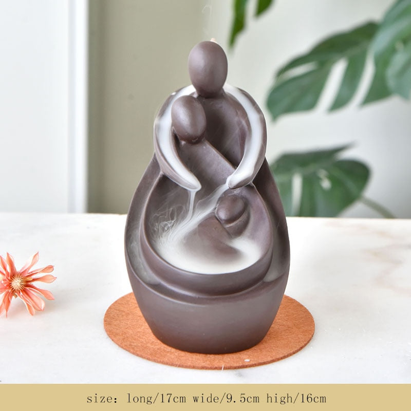 7-Color Change Incense Burner Handmade Ceramic Dragon Backflow Incense Burner Creative Smoke Waterfall Incense Holder Censer