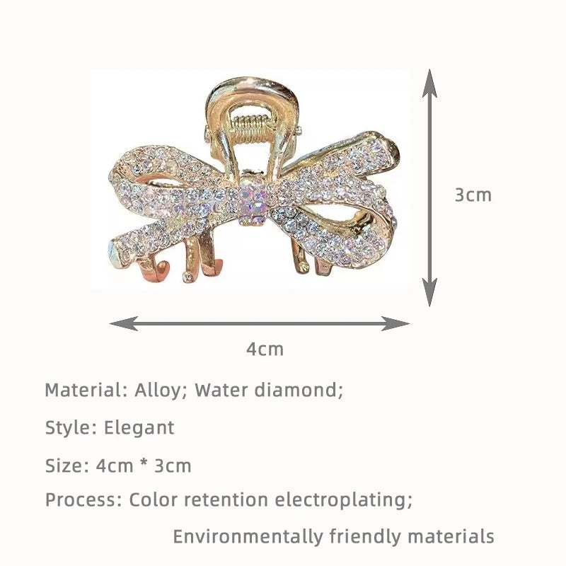 Alloy Rhinestone Grab Clip Shining Rhinestone Ponytail Clip Hairpin Headdress Jewelry Decoration