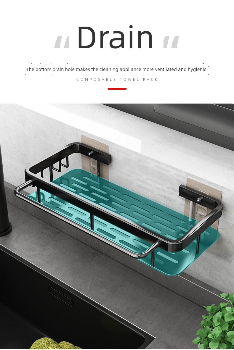 Punch-Free Storage Rack Wall-Mounted Tool for Kitchen Bathroom storage