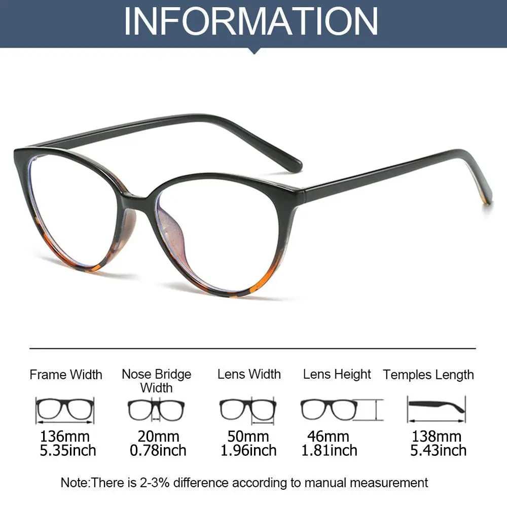 Anti Blue Light Computer Reading Glasses Fashion Round Frame Eyeglasses High Definition Eyewear