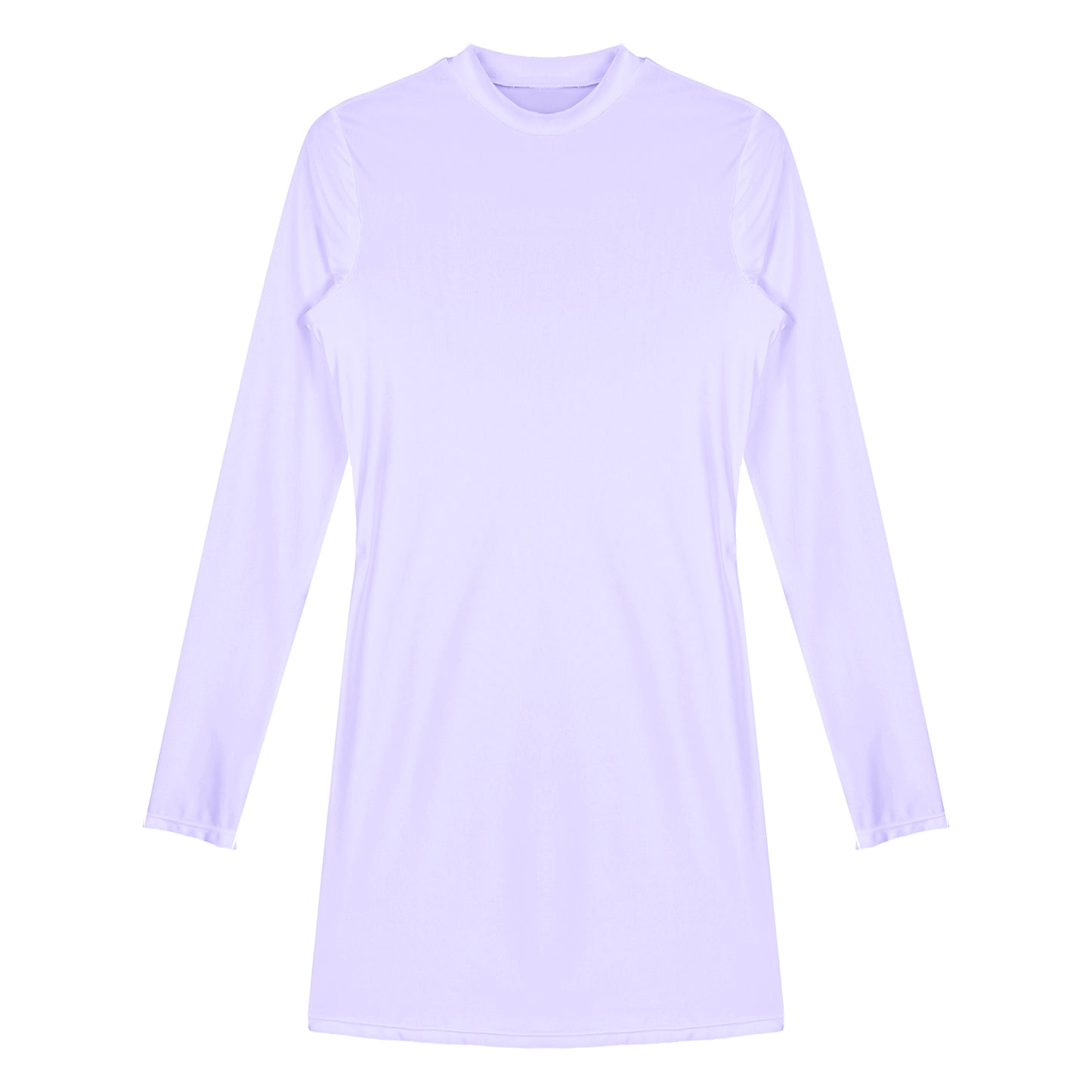Bodycon Dress Smooth Stretchy Tight Party Dress Glossy Long Sleeve Dress Clubwear
