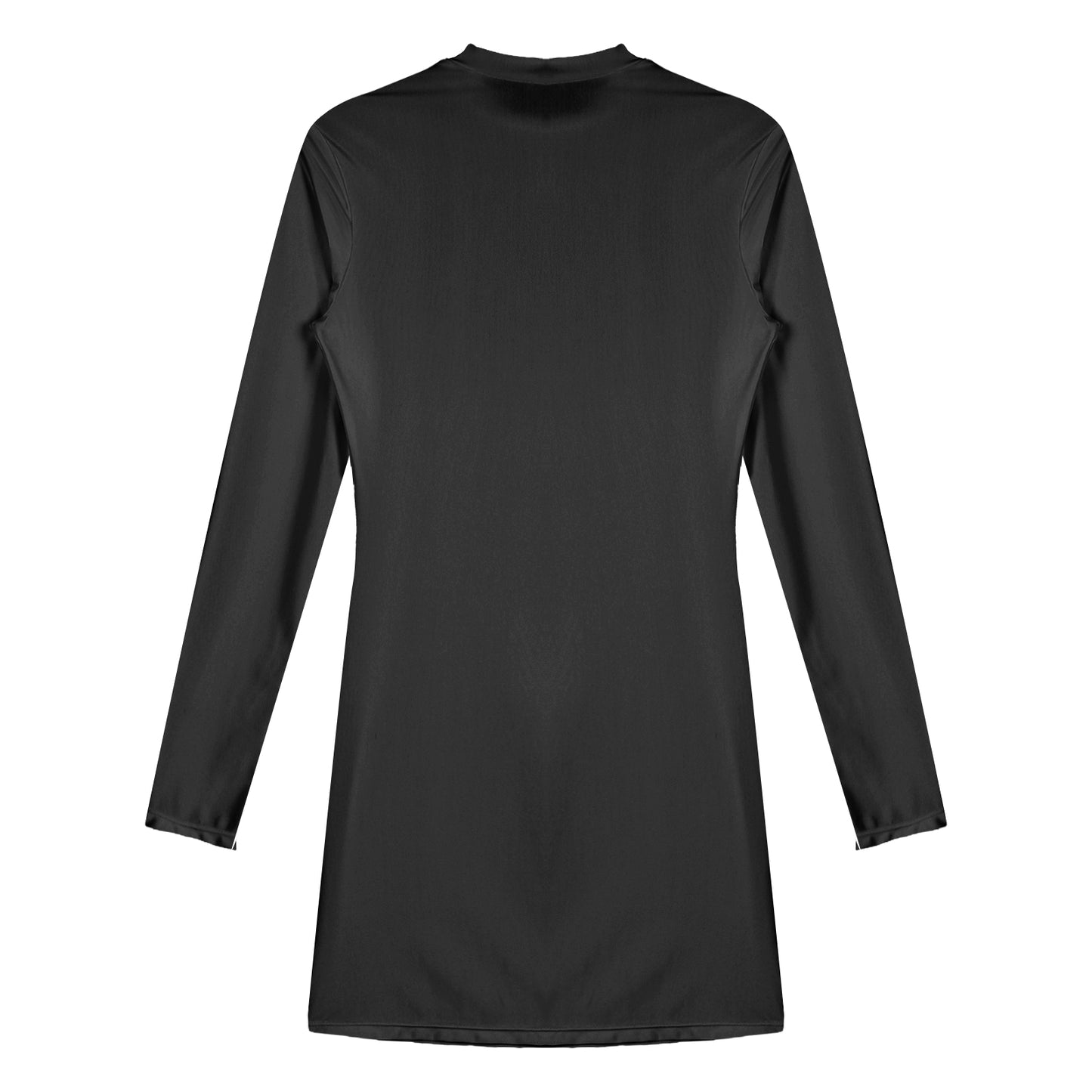 Bodycon Dress Smooth Stretchy Tight Party Dress Glossy Long Sleeve Dress Clubwear