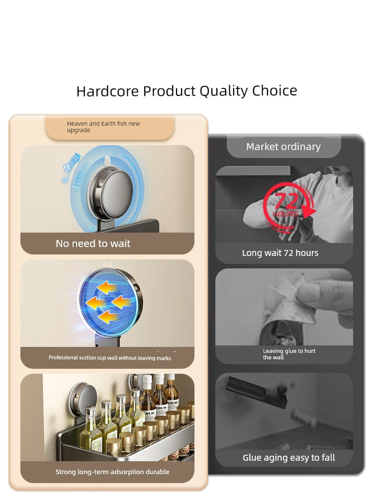 Drill-Free Suction Rack Wall-Mounted For Kitchen