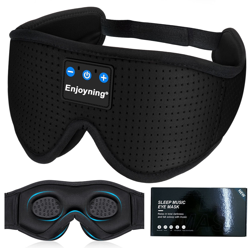 New 3D wireless music headphone sleep breathable smart eye mask Bluetooth headset call with mic