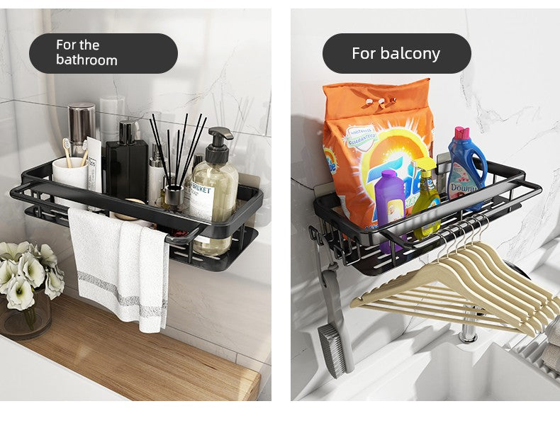 Punch-Free Storage Rack Wall-Mounted Tool for Kitchen Bathroom storage