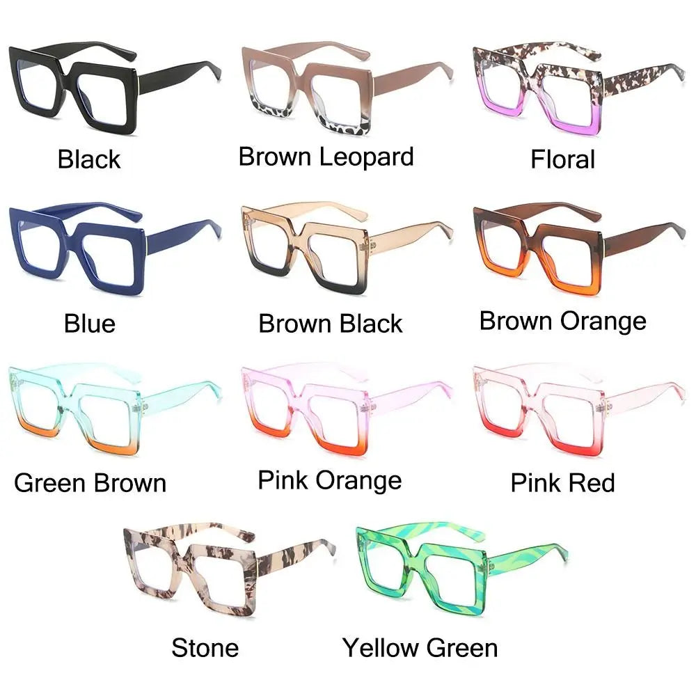 Oversized Square Glasses Frames Transparent New Fashion Black Optical Lenses Eyeglasses Luxury Big Eyewear