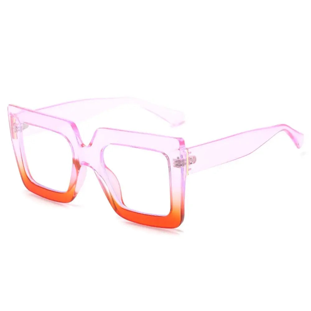 Oversized Square Glasses Frames Transparent New Fashion Black Optical Lenses Eyeglasses Luxury Big Eyewear