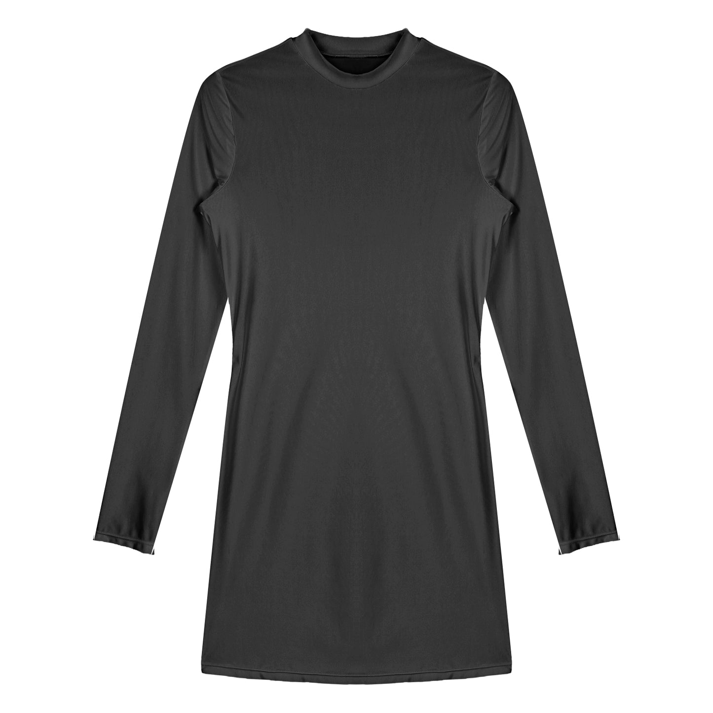 Bodycon Dress Smooth Stretchy Tight Party Dress Glossy Long Sleeve Dress Clubwear